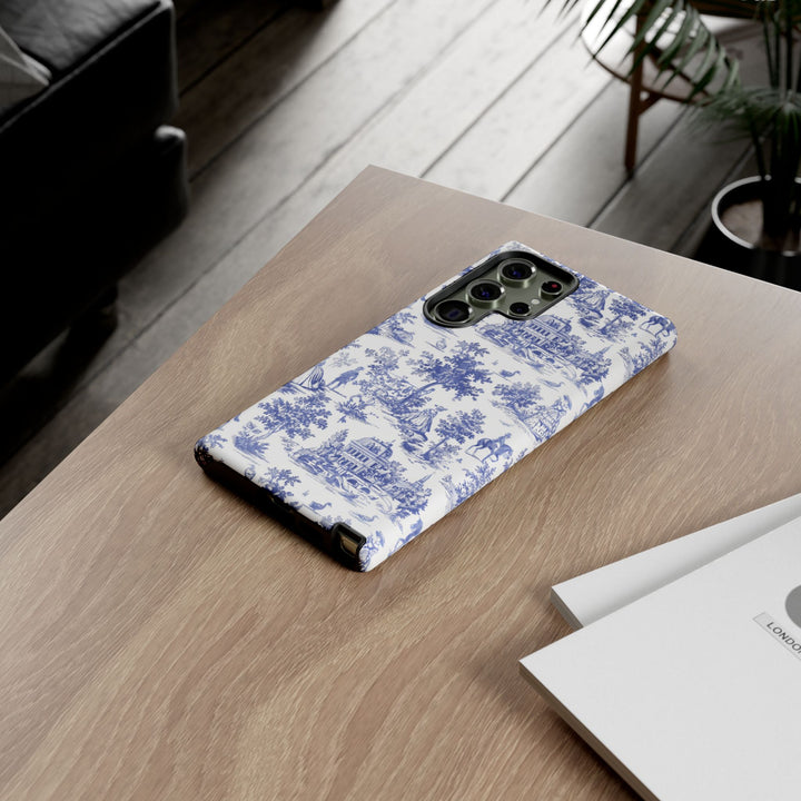 French Toile Blue Coquette Tough Phone Case - For iPhone 17 Pro Max iPhone 16 Pro Case iPhone Iphone 15 Case 14 13 12 11 Cute Phone Case - Studio40ParkLane