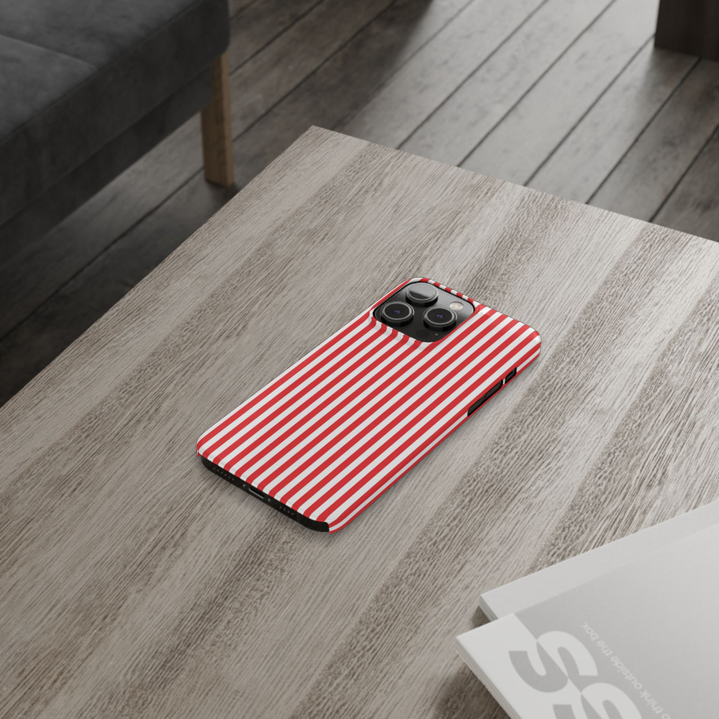 Slim Full Red Striped Cute Phone Case for Iphone 16 - | iPhone 15 Pro Max Case | iPhone 14 Case Iphone 13 12 11 10 9 8 7 XS X Gift for Her - Studio40ParkLane