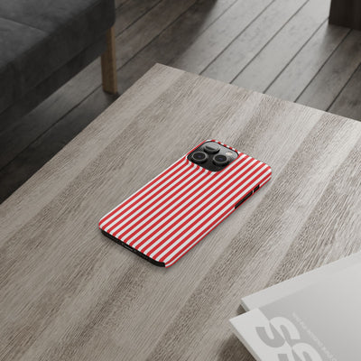 Slim Full Red Striped Cute Phone Case for Iphone 16 - | iPhone 15 Pro Max Case | iPhone 14 Case Iphone 13 12 11 10 9 8 7 XS X Gift for Her - Studio40ParkLane