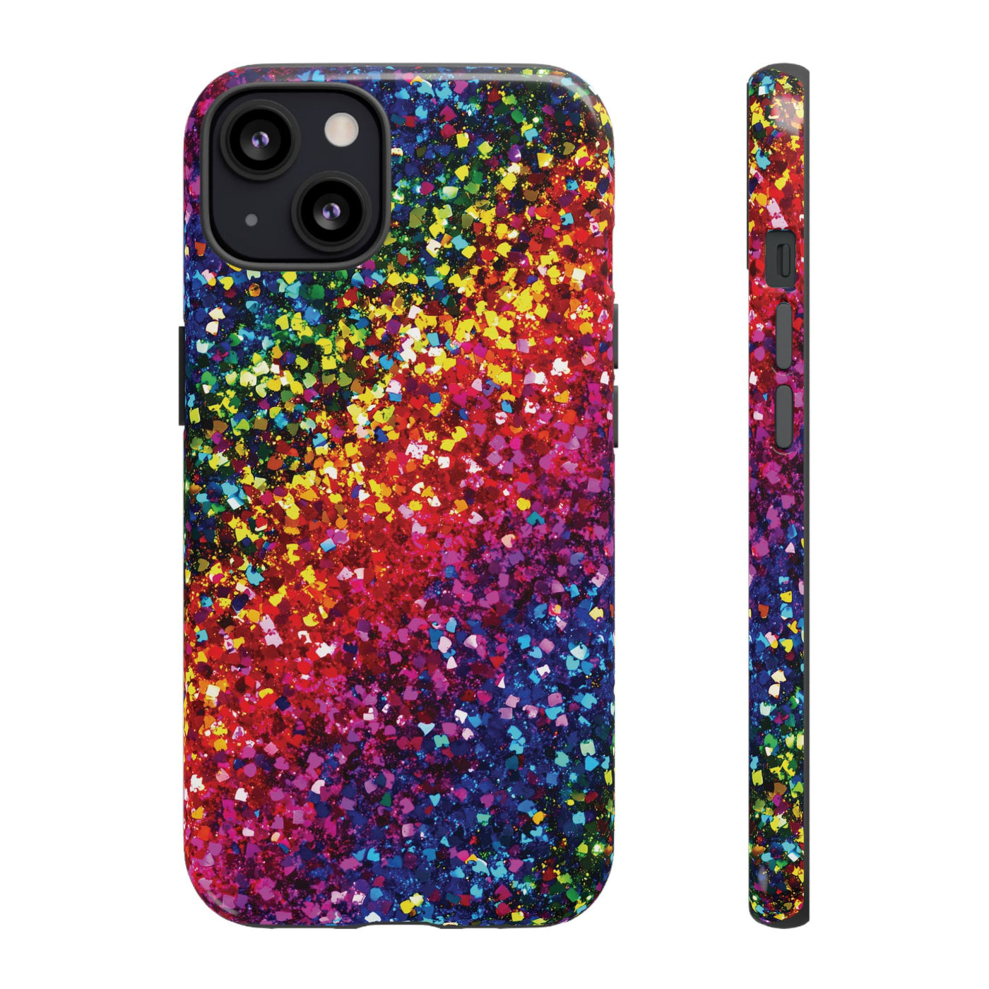 Faux Chic Play on Glitter Effect Cute Phone Case, for IPhone 16 pro Max | Iphone 15, Iphone 14, IPhone 13 Case, 11 8 7, Samsung Galaxy S24, S23, S22, S21, 2 Layer Protection