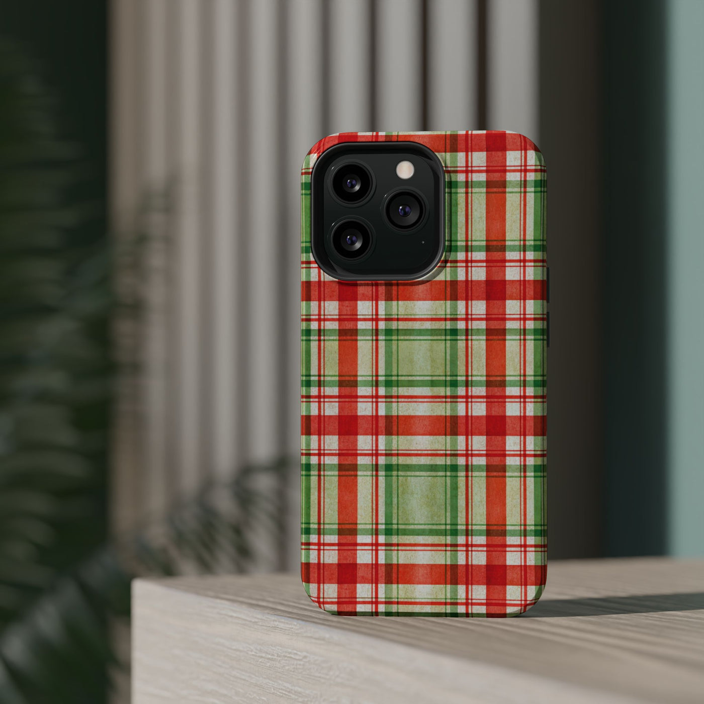 Aesthetic Tough Magsafe Red Green Checkered Phone Case - For iPhone 17 Pro Max iPhone 16 Pro iPhone 15 Iphone 14 Plus 13 Pro 12 11 10 - Studio40ParkLane