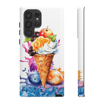 Impact Resistant, Summer Ice Cream Cone, Cute Phone Cases for Samsung S24, S23, S22, S21, IPhone 15 pro Iphone 14 pro Iphone 13 IPhone 12 Iphone 11