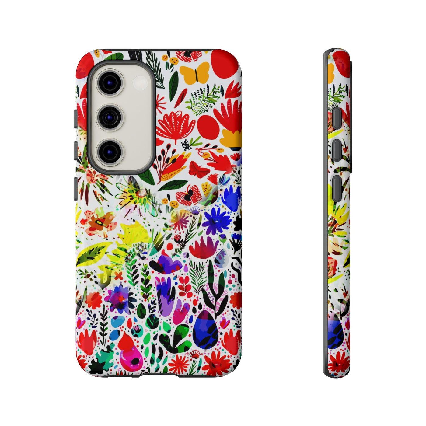 Impact Resistant, Colored Flowers, Cute Phone Cases for Samsung S24, S23, S22, S21, IPhone 15 pro Iphone 14 pro Iphone 13 IPhone 12 Iphone 11