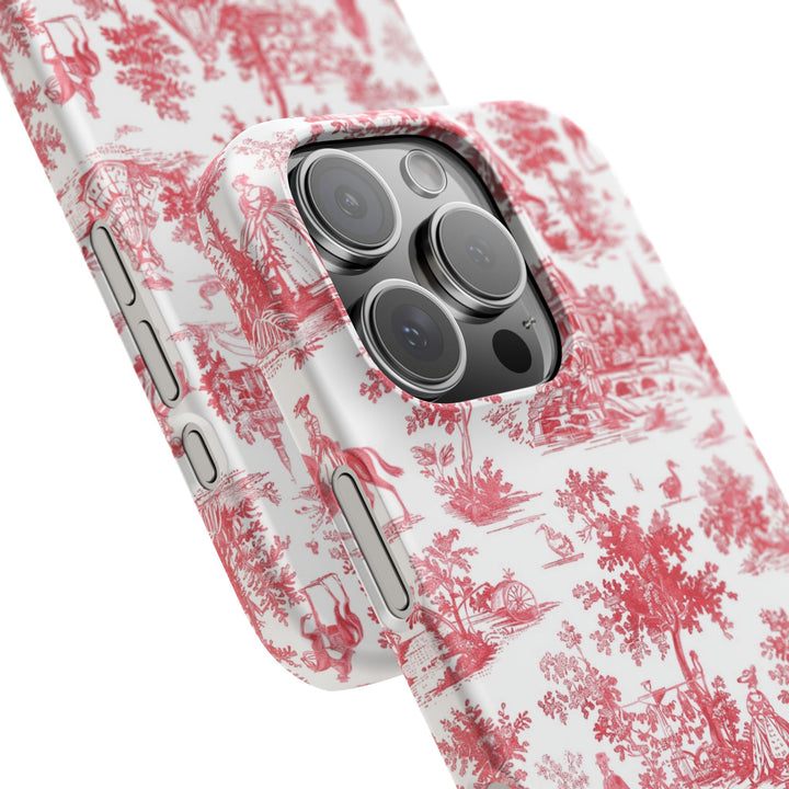 Snap French Toile Personalized Initial Custom Gift for Her Cute Phone Cases for Samsung S24, S23, S22, S21, S20, Plus and Ultra and Iphone, 16, 15, 14, 13, 12, 11. 10 - Studio40ParkLane