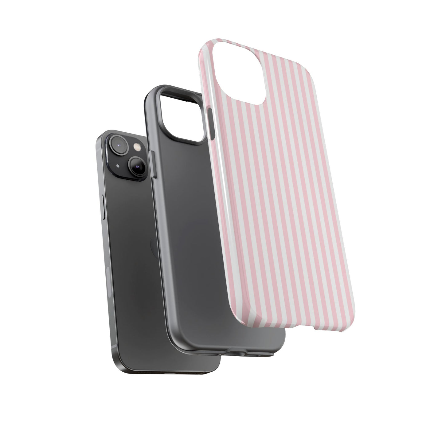 Tough Premium Sweet Pink Stripes Phone Case Gift for Her - For Apple iPhone 16 Pro Max 16e iPhone 15 Pro iPhone Iphone 14 Plus 13 Pro 12 SE XR - Studio40ParkLane