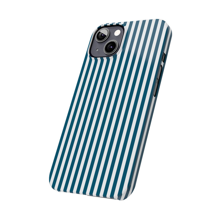 Slim Teal Blue Striped Cute Phone Case for Iphone 16 - | iPhone 15 Pro Max Case | iPhone 14 Case Iphone 13 12 11 10 9 8 7 X XS Gift for Her - Studio40ParkLane