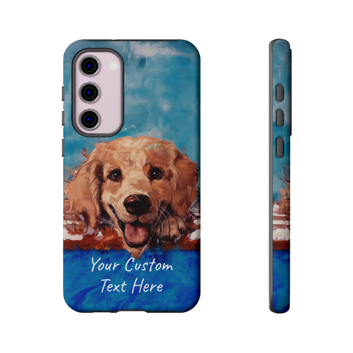 Personalize this Cute Samsung Phone Case | Golden Retriever Dog Samsung Phone Case | Galaxy S23, S22, S21, S20 | Personalized Samsung Cases - Studio40ParkLane