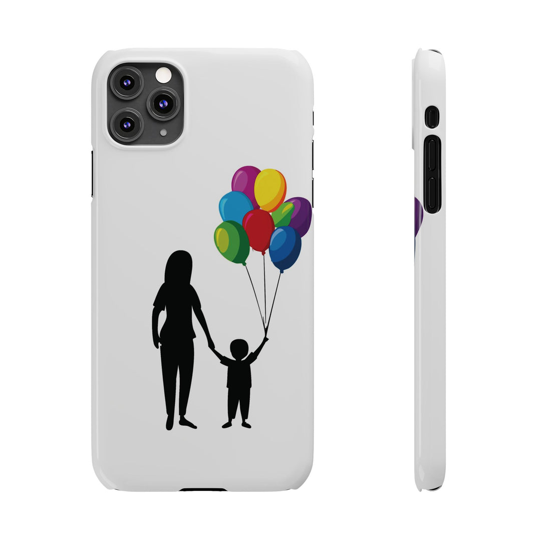 Slim Mother Child Balloons Gift for Her Cute Phone Cases for Iphone 16 Pro Max | iPhone 15 Case | iPhone 15 Pro Max Case, Iphone 14, 13, 12, 11, 10, 8, 7 - Studio40ParkLane
