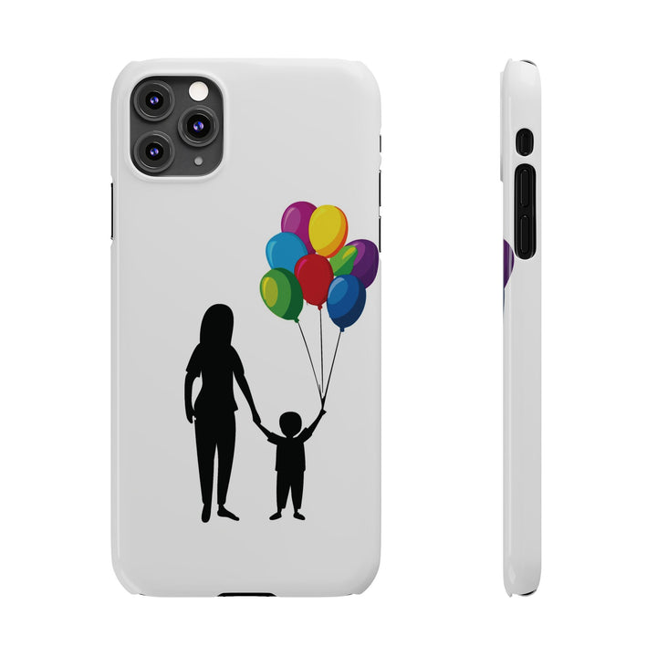 Slim Mother Child Balloons Gift for Her Cute Phone Cases for Iphone 16 Pro Max | iPhone 15 Case | iPhone 15 Pro Max Case, Iphone 14, 13, 12, 11, 10, 8, 7 - Studio40ParkLane