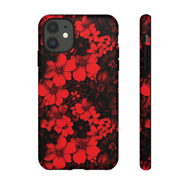 Cute IPhone Case | Red Black Flowers, iPhone 15 Case | iPhone 15 Pro Case, Iphone 14 Case, Iphone 14 Pro Max Case, Protective Iphone Case - Studio40ParkLane
