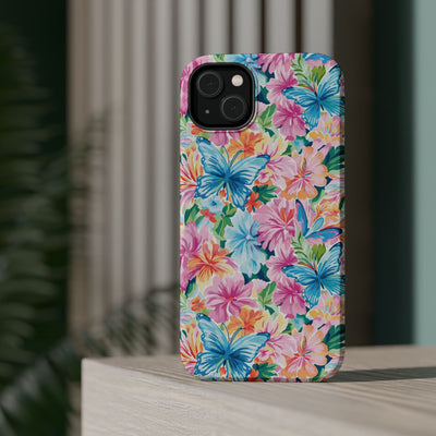Butterflies Flowers Magsafe Cute Phone Case for Iphone Gift for Her, iPhone 16 Case iPhone 15 Pro Max Case, Iphone 14, Iphone 14 Pro Max, 13, 12