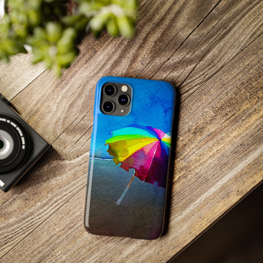 Slim Cute Phone Cases for Iphone - | iPhone 15 Case | iPhone 15 Pro Max Case, Iphone 14 Case, Iphone 14 Pro Max, Iphone 13, Summer Beach Umbrella - Studio40ParkLane