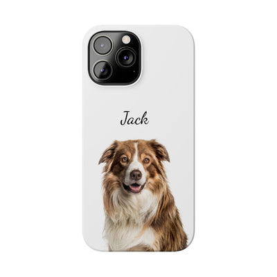 Slim Custom Personalized Pet Phone Cases Dog Phone Cases Cat Phone Cases for Iphone 16, 15, 14, 13, 12, 11, 8, 7 Custom Name Personalized Phone Case