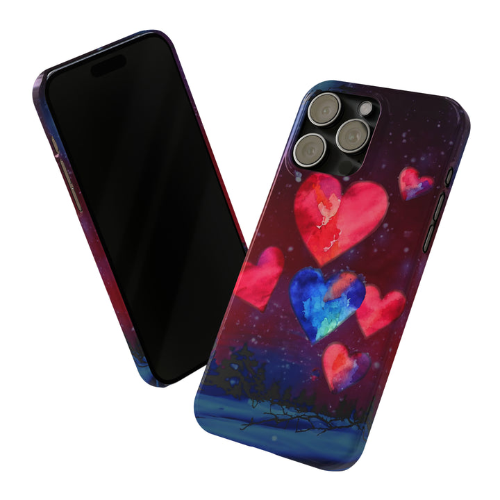 Slim Cute Phone Cases for Iphones - | iPhone 15 Case | iPhone 15 Pro Max Case, Iphone 14 Case, Iphone 14 Pro Max, Iphone 13, Night Sky Hearts Love - Studio40ParkLane