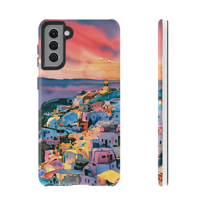 Impact Resistant, Greek Sunset, Cute Phone Cases for Samsung S24, S23, S22, S21, IPhone 15 pro Iphone 14 pro Iphone 13 IPhone 12 Iphone 11