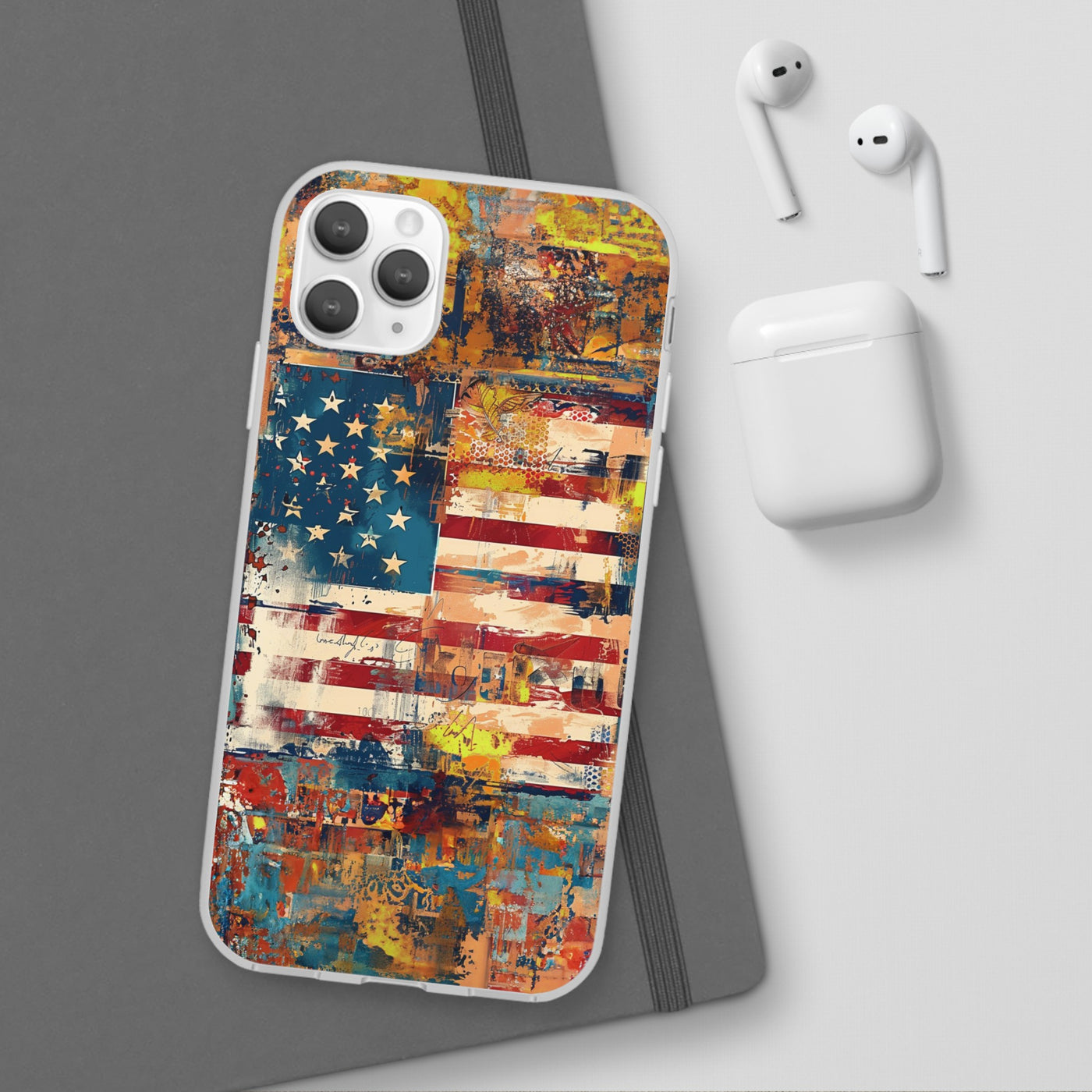 Cute Flexi Phone Cases, US Flag Abstract, Compatible with Samsung Galaxy S23, Samsung S22, Samsung S21, Samsung S20, Galaxy S20 Ultra