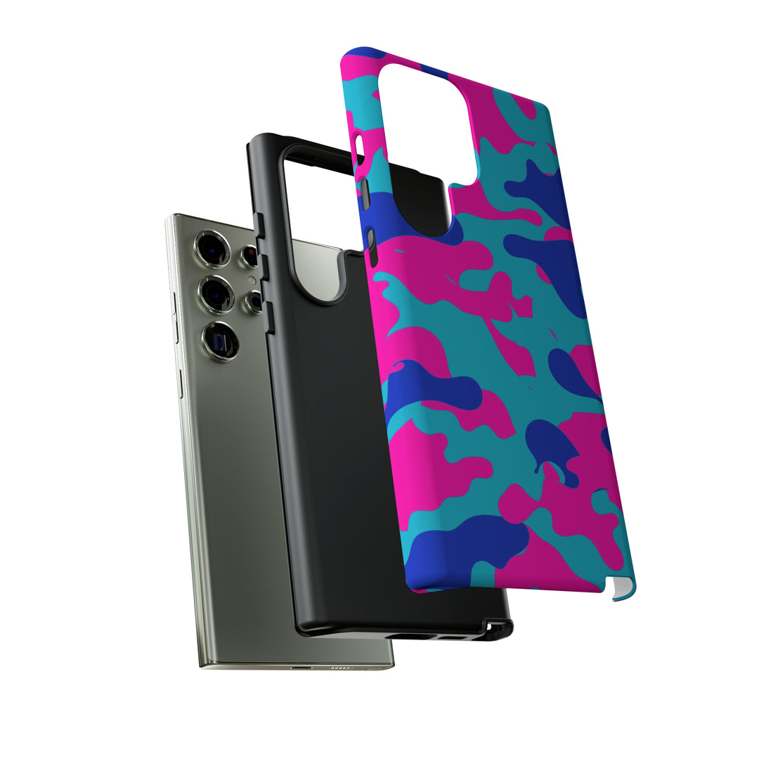 Cute Samsung Phone Case | Aesthetic Samsung Phone Case | Galaxy S23, S22, S21, S20 | Blue Pink Camouflage, Protective Phone Case - Studio40ParkLane