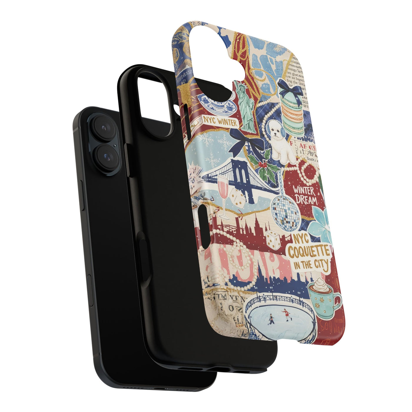 New York Winter Coquette Collage Tough Premium Phone Case - For iPhone 17 Pro Max iPhone 16 Pro iPhone 15 Iphone 14 Plus 13 Pro 12 11 10 XR