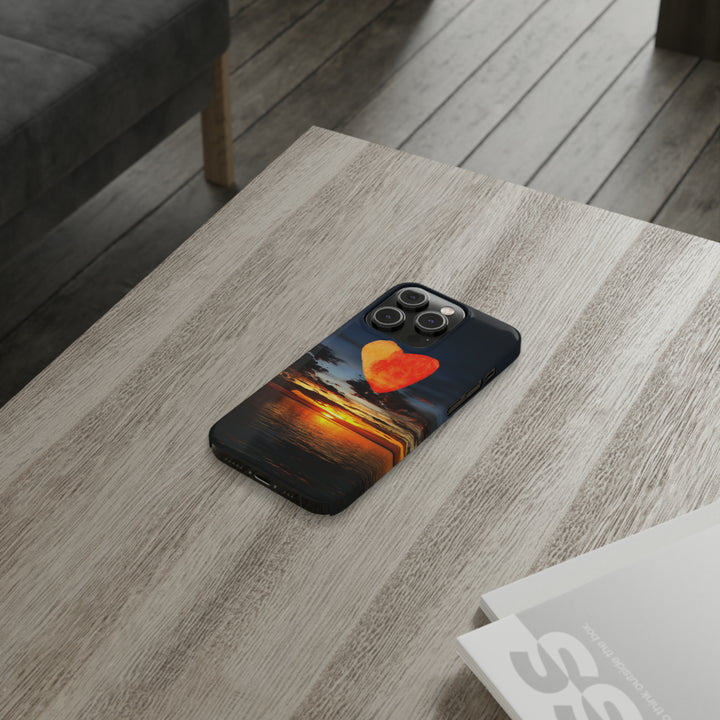 Slim Cute Phone Cases for Iphone - | iPhone 15 Case | iPhone 15 Pro Max Case, Iphone 14 Case, Iphone 14 Pro Max, Iphone 13, Rising Heart Sunset - Studio40ParkLane