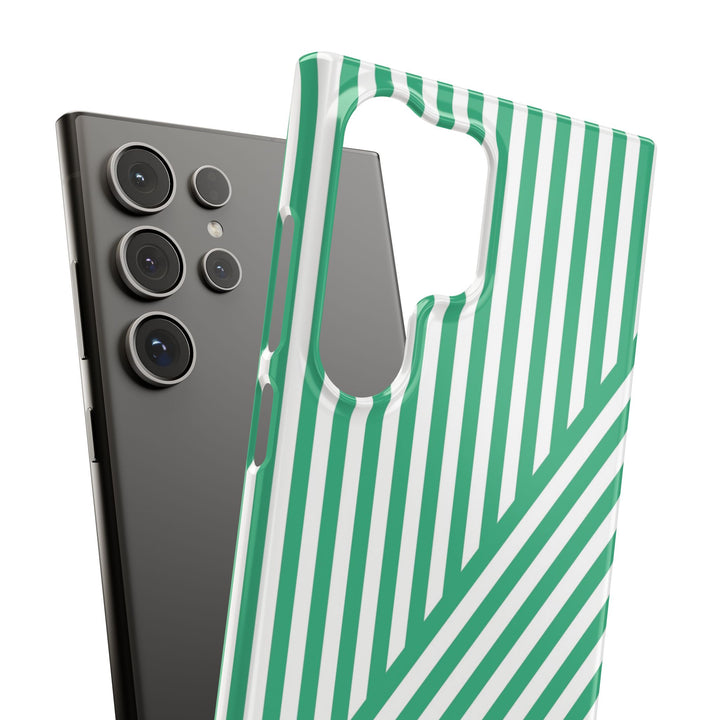 Aesthetic Emerald Stripes Cute Phone Case Sleek Snap - For iPhone 17 Pro Max iPhone 16 Pro iPhone 15 Iphone 14 Plus 13 Pro 12 11 10 Gift