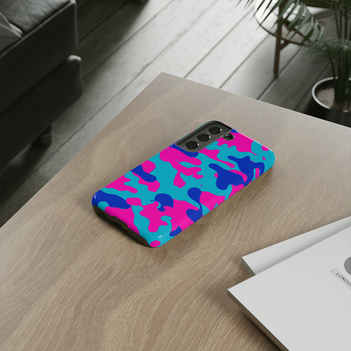 Cute Samsung Phone Case | Aesthetic Samsung Phone Case | Galaxy S23, S22, S21, S20 | Blue Pink Camouflage, Protective Phone Case - Studio40ParkLane