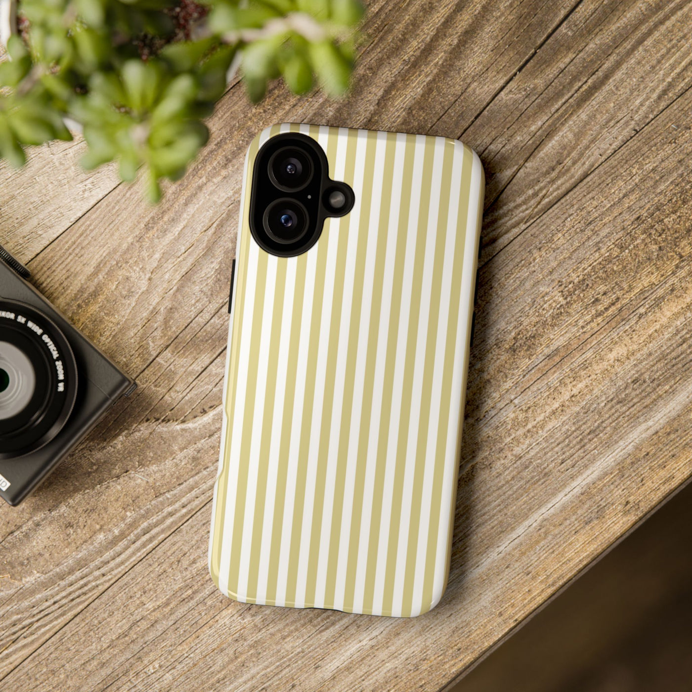 Tough Premium Soft Yellow Stripes Phone Case Gift for Her - For Apple iPhone 16 Pro Max 16e iPhone 15 Pro iPhone Iphone 14 Plus 13 Pro 12 SE XR - Studio40ParkLane