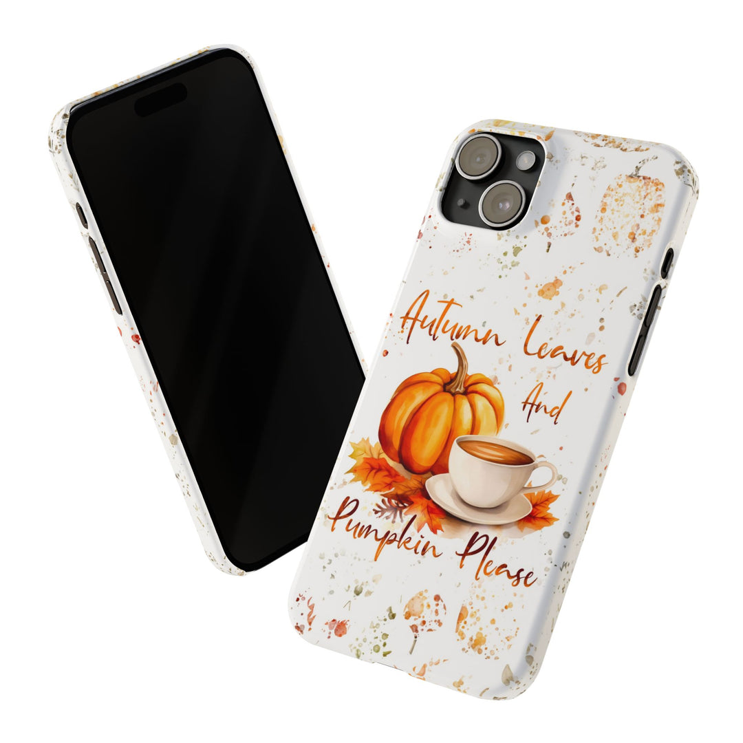 Slim Fall Leaves and Pumpkins Slim Cute Phone Cases for Iphone | iPhone 15 Case | iPhone 15 Pro Max Case, Iphone 14, Iphone 14 Pro Max, Iphone 13 - Studio40ParkLane