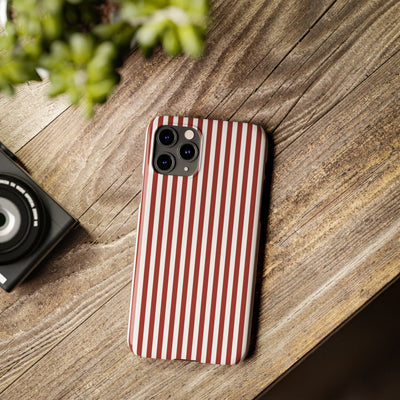 Slim Farmhouse Red Striped Cute Phone Case for Iphone 16 - | iPhone 15 Pro Max Case | iPhone 14 Case Iphone 13 12 11 10 9 8 7 Gift for Her - Studio40ParkLane