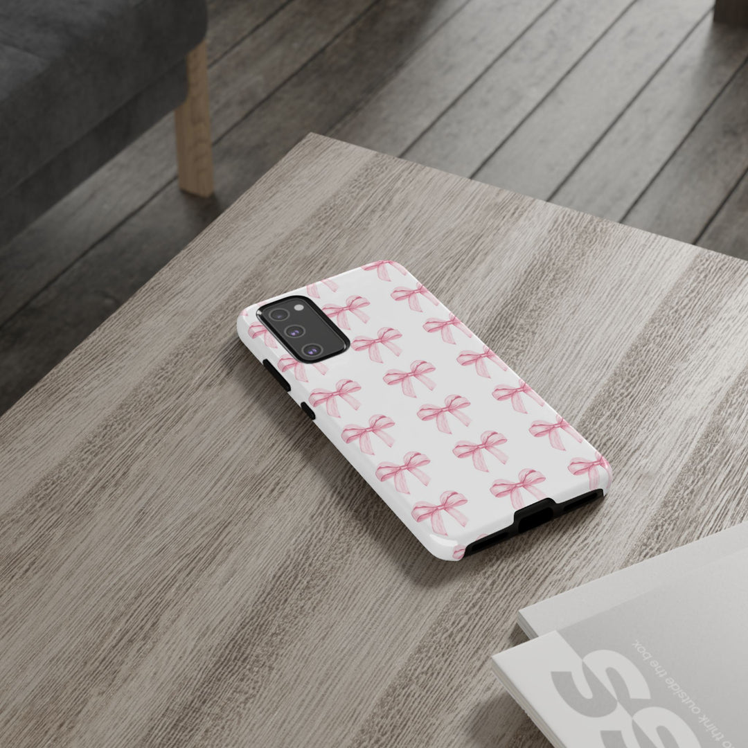 Pink Bows Cute Phone Case, for IPhone 16 Pro Max | Iphone 15, Iphone 14, IPhone 13 Case, 11 8 7, Samsung Galaxy S24, S23, S22, S21, 2 Layer Protection - Studio40ParkLane