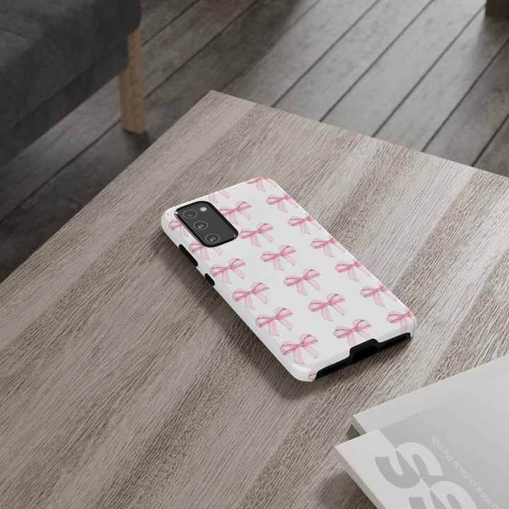 Pink Bows Cute Phone Case, for IPhone 16 Pro Max | Iphone 15, Iphone 14, IPhone 13 Case, 11 8 7, Samsung Galaxy S24, S23, S22, S21, 2 Layer Protection - Studio40ParkLane