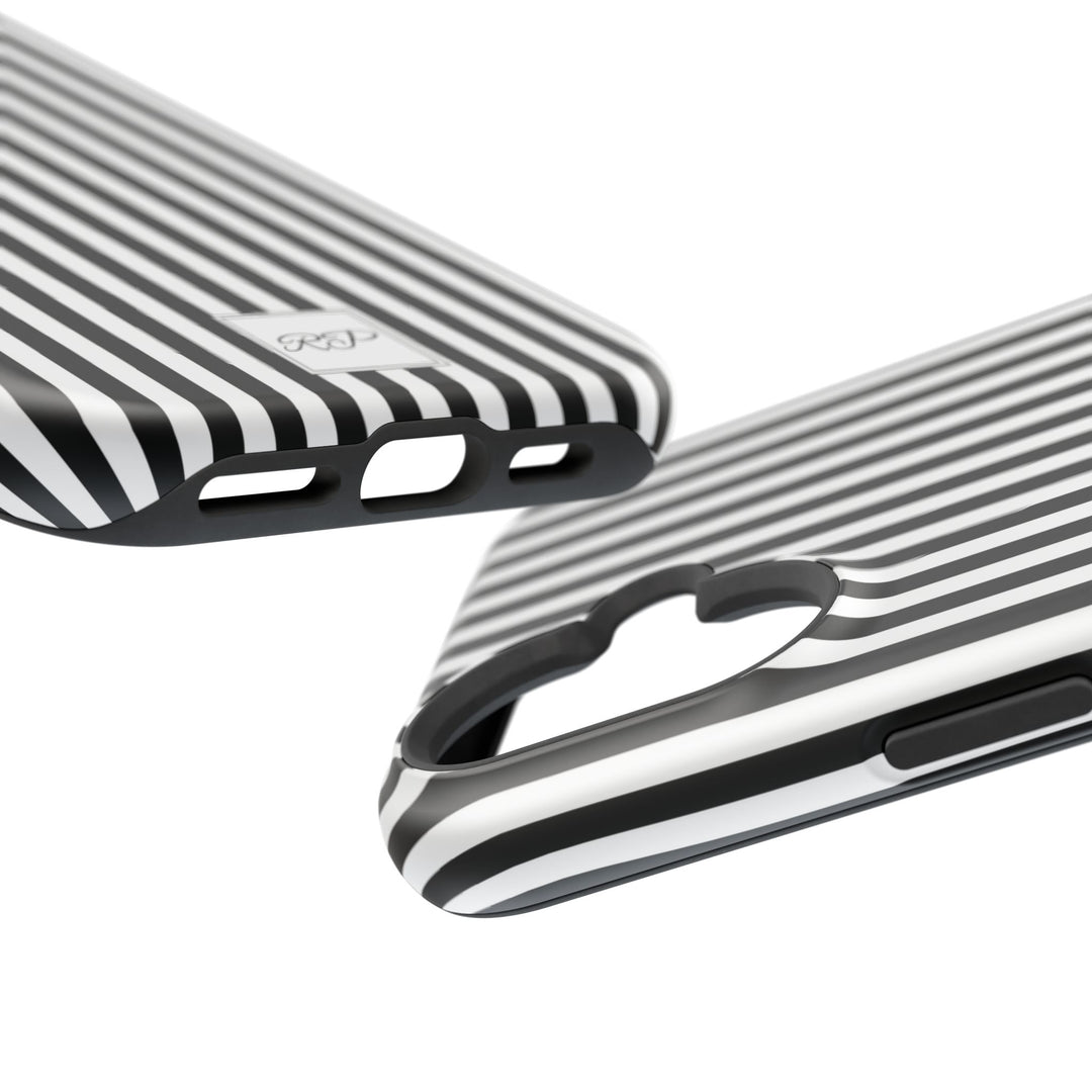Custom Personalized Black White Striped Magsafe Phone Case for Iphone 17 - | iPhone 16 Pro Max Case | iPhone 15 Case Iphone 14 13 12 11 10 - Studio40ParkLane