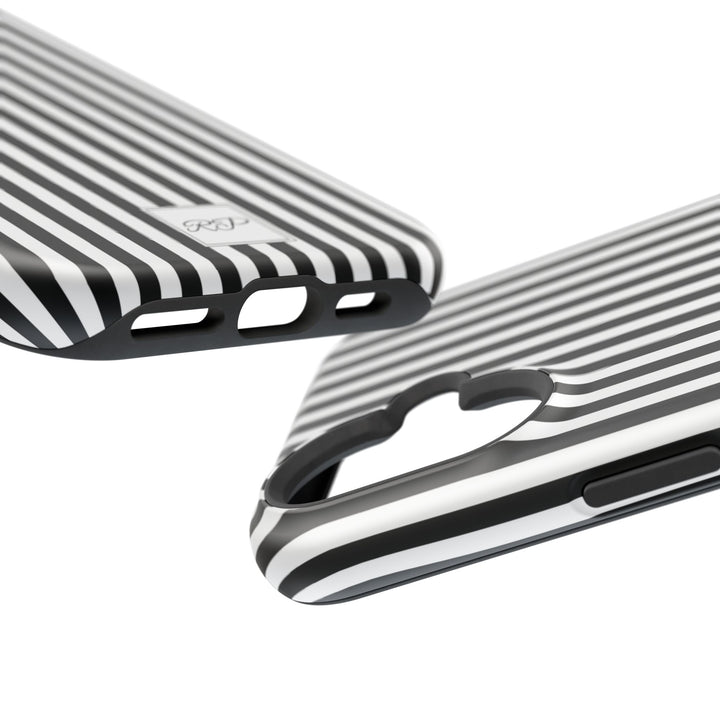 Custom Personalized Black White Striped Magsafe Phone Case for Iphone 17 - | iPhone 16 Pro Max Case | iPhone 15 Case Iphone 14 13 12 11 10 - Studio40ParkLane