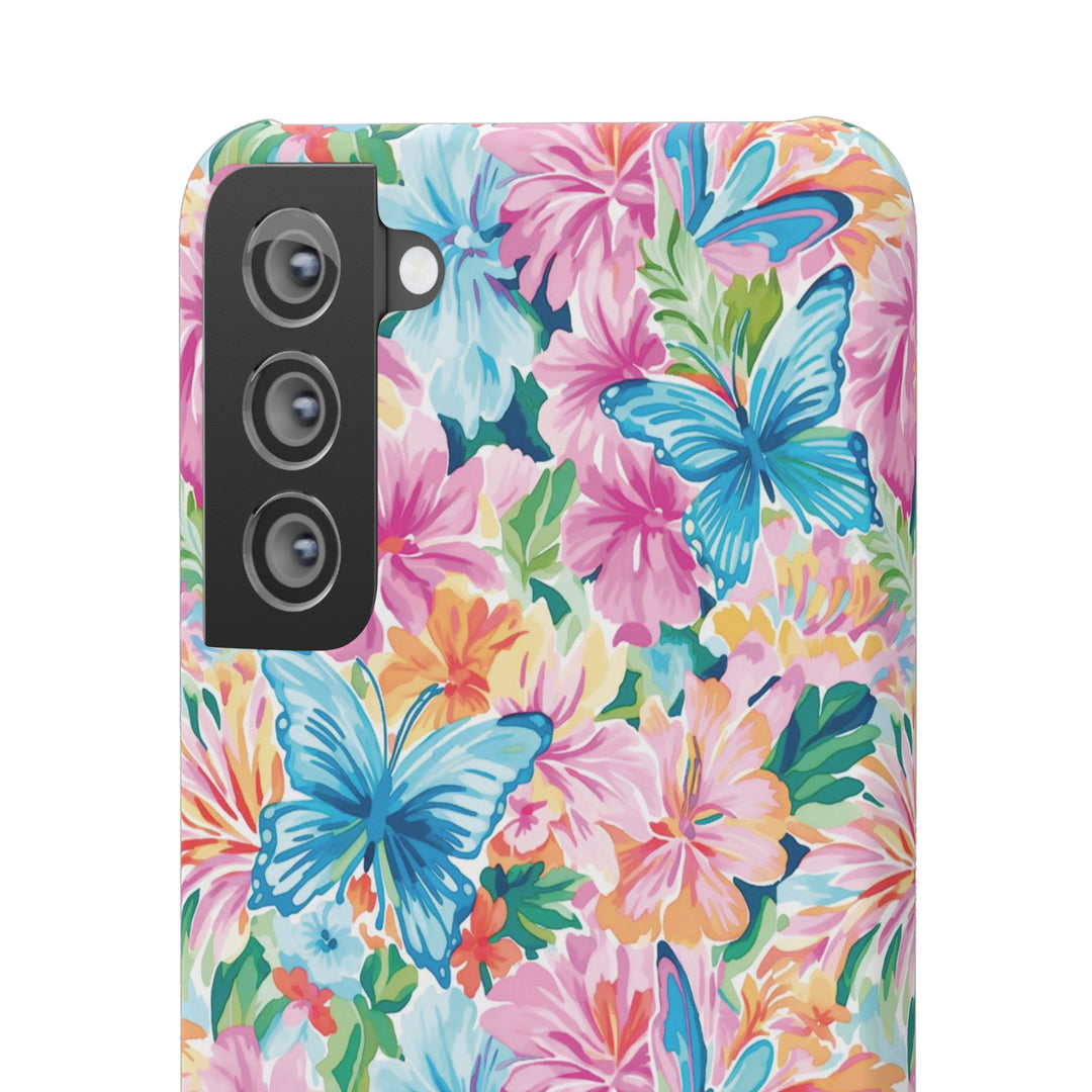Sleek Snap Butterflies Flowers Cute Phone Case for iPhone 16 15 14 13 12 11 X Xs Max Xr Pro Plus Samsung Galaxy S24 S23 S22 S21 S20 Ultra