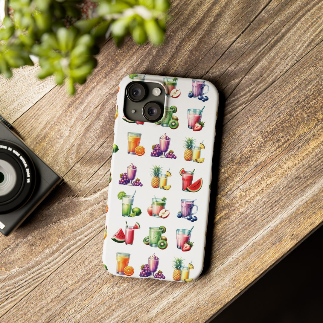Slim Cute Phone Cases for Iphone - | iPhone 15 Case | iPhone 15 Pro Max Case, Iphone 14 Case, Iphone 14 Pro Max, Iphone 13, Tropical Summer Fruit Cocktail - Studio40ParkLane