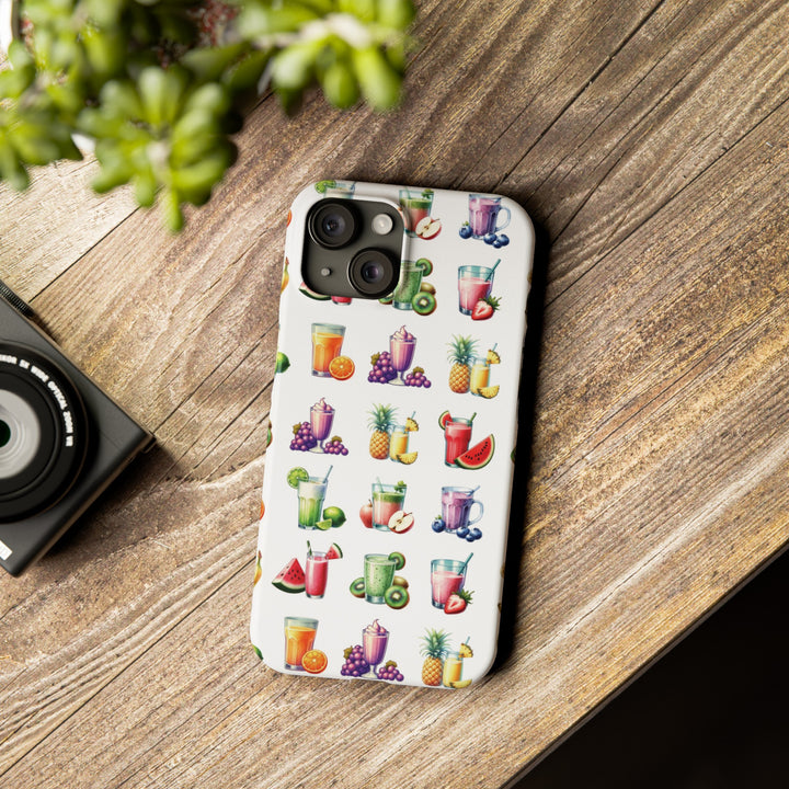 Slim Cute Phone Cases for Iphone - | iPhone 15 Case | iPhone 15 Pro Max Case, Iphone 14 Case, Iphone 14 Pro Max, Iphone 13, Tropical Summer Fruit Cocktail - Studio40ParkLane