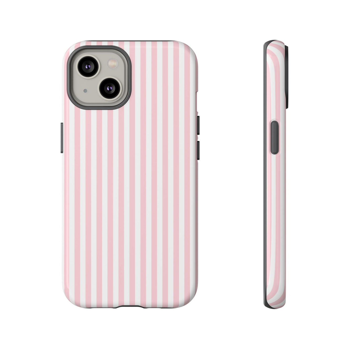 Tough Premium Sweet Pink Stripes Phone Case Gift for Her - For Apple iPhone 16 Pro Max 16e iPhone 15 Pro iPhone Iphone 14 Plus 13 Pro 12 SE XR - Studio40ParkLane