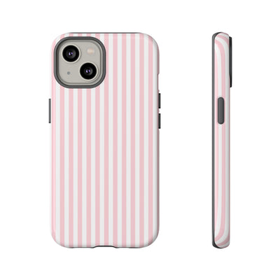 Tough Premium Sweet Pink Stripes Phone Case Gift for Her - For Apple iPhone 16 Pro Max 16e iPhone 15 Pro iPhone Iphone 14 Plus 13 Pro 12 SE XR - Studio40ParkLane