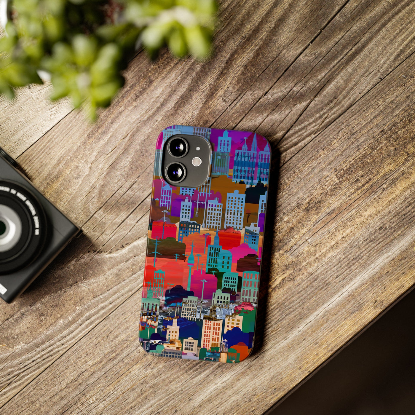 City Skyline Mosaic Slim Cute Phone Cases for Iphone | iPhone 15 Case | iPhone 15 Pro Max Case, Iphone 14, Iphone 14 Pro Max, Iphone 13, 12