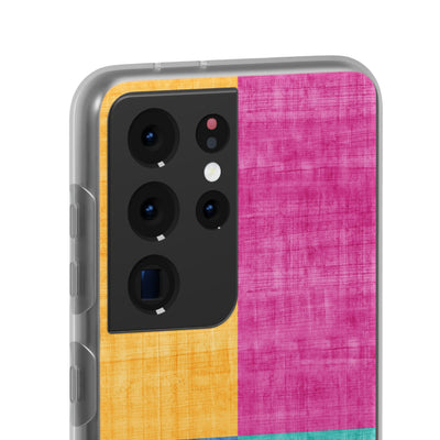 Cute Flexi Phone Cases, Abstract Colored Blocks, Compatible with Samsung Galaxy S23, Samsung S22, Samsung S21, Samsung S20, Galaxy S20 Ultra