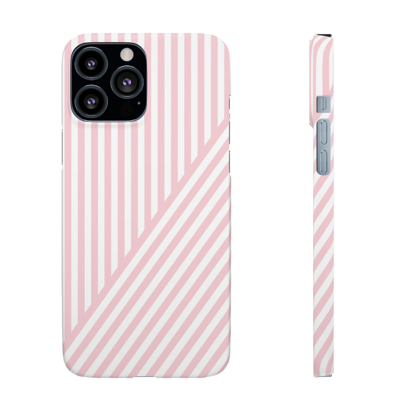 Aesthetic Sweet Pink Stripes Cute Phone Case Sleek Snap - For iPhone 17 Pro Max iPhone 16 Pro iPhone 15 Iphone 14 Plus 13 Pro 12 11 10 Gift