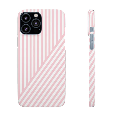 Aesthetic Sweet Pink Stripes Cute Phone Case Sleek Snap - For iPhone 17 Pro Max iPhone 16 Pro iPhone 15 Iphone 14 Plus 13 Pro 12 11 10 Gift