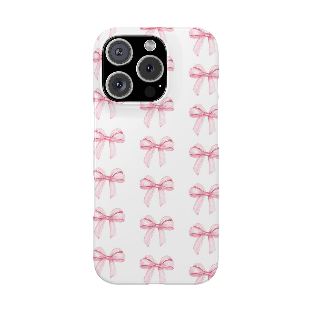 Slim Pink Bows Cute Phone Cases for Iphone 16 Pro Max | iPhone 15 Case | iPhone 15 Pro Max Case, Iphone 14, Iphone 14 Pro Max, Iphone 13 12 11 8 7 - Studio40ParkLane