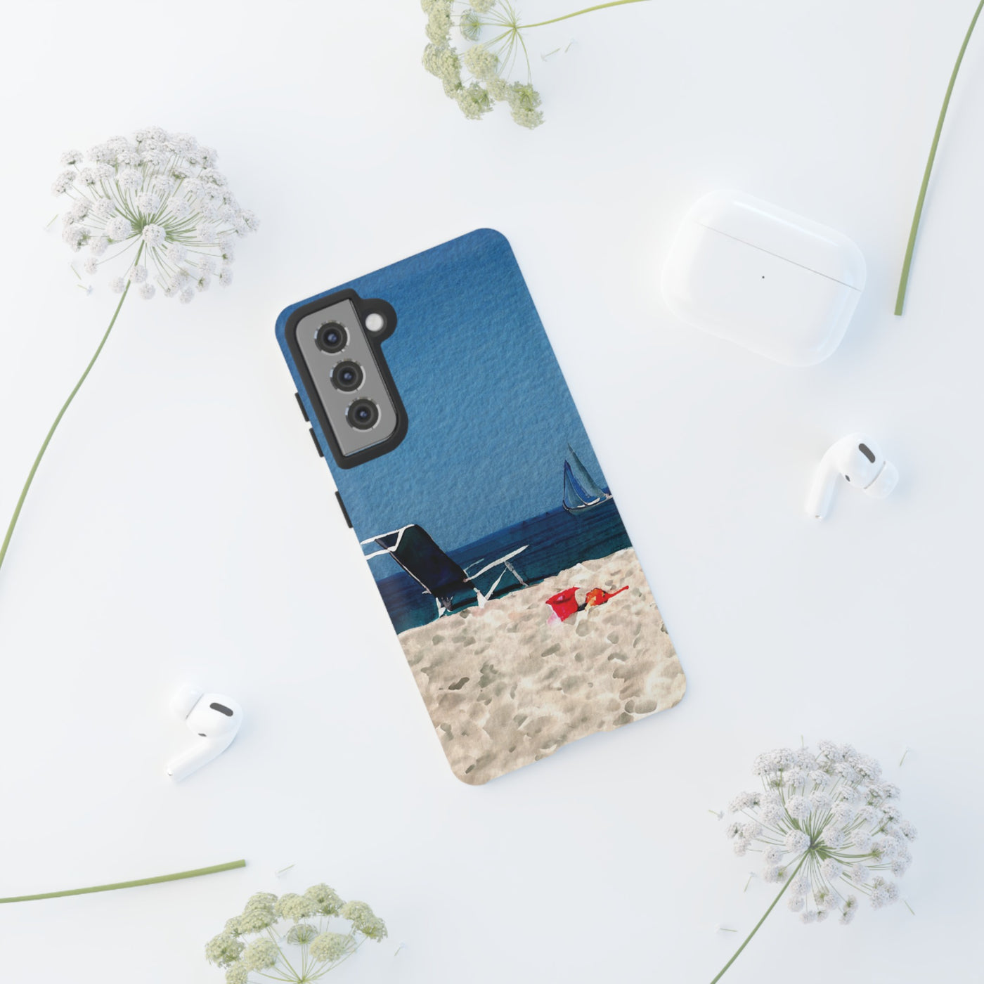 Cute Samsung Case | Cool Iphone Case | Summer Blue Beach Chair, Samsung S24, S23, S22, S21, IPhone 15 Case | Iphone 14 Case, Iphone 13 Case