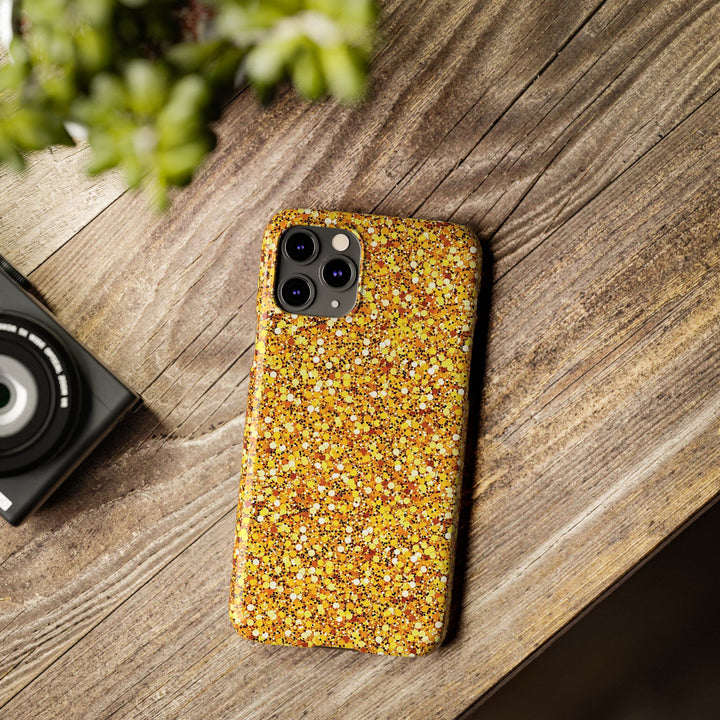 Slim Muted Gold Play on Faux Glitter Effect Cute Phone Cases for Iphone 16 Pro Max | iPhone 15 Case | iPhone 15 Pro Max Case, Iphone 14, Iphone 14 Pro Max, Iphone 13 12 11 8 7 - Studio40ParkLane
