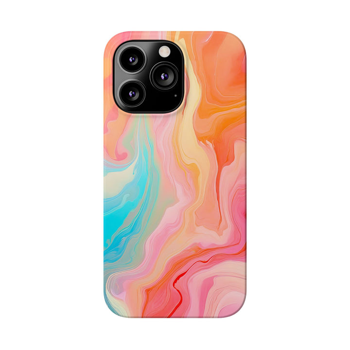 Slim Blue Pink Orange Marbled Cute Phone Cases for Iphone 16 Pro Max | iPhone 15 Case | iPhone 15 Pro Max Case, Iphone 14, Iphone 14 Pro Max, Iphone 13 12 11 8 7 - Studio40ParkLane