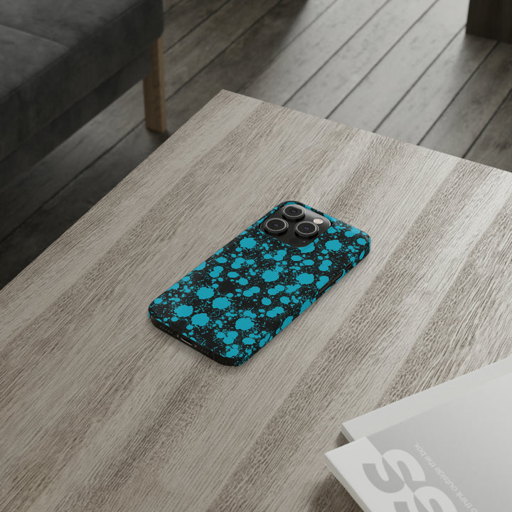 Slim Cute Phone Cases for Iphone - | iPhone 15 Case | iPhone 15 Pro Max Case, Iphone 14 Case, Iphone 14 Pro Max, Iphone 13, Blue Paint Blots Splash - Studio40ParkLane