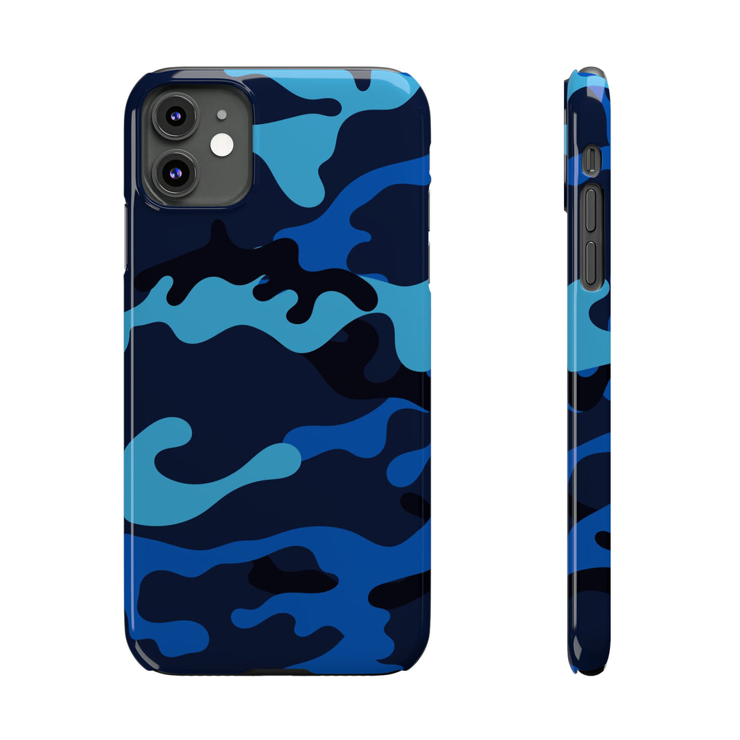 Slim Cute Phone Cases for Iphone - | iPhone 15 Case | iPhone 15 Pro Max Case, Iphone 14 Case, Iphone 14 Pro Max, Iphone 13, Blue Camouflage - Studio40ParkLane