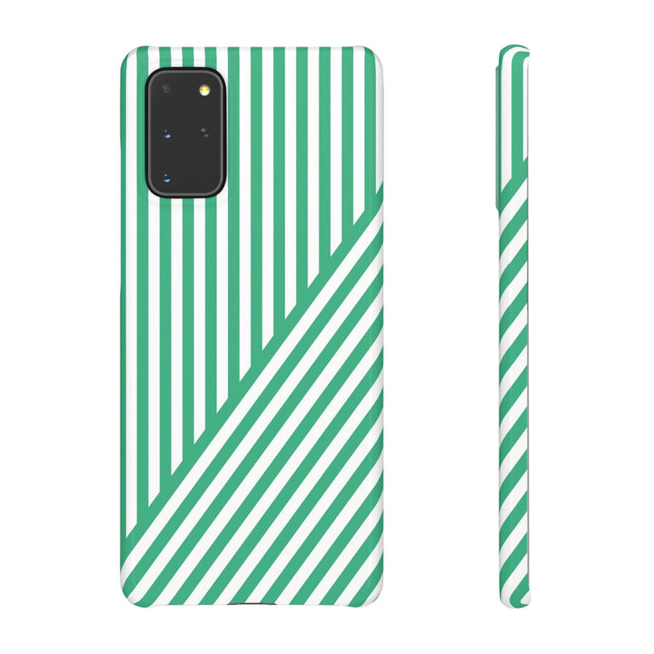 Aesthetic Emerald Stripes Cute Phone Case Sleek Snap - For iPhone 17 Pro Max iPhone 16 Pro iPhone 15 Iphone 14 Plus 13 Pro 12 11 10 Gift