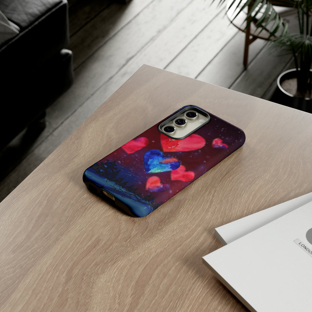 Cute Samsung Phone Case | Aesthetic Samsung Phone Case | Galaxy S23, S22, S21, S20 | Luxury case, Rising Hearts Night Phone Case - Studio40ParkLane