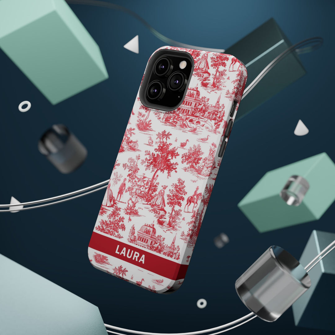 Magsafe French Toile Personalized Initial Custom Gift for Her Cute Phone Cases for Iphone 16 Pro Max | iPhone 15 Case | iPhone 15 Pro Max Case, Iphone 14, 13, 12, 11, 10, 8, 7 - Studio40ParkLane